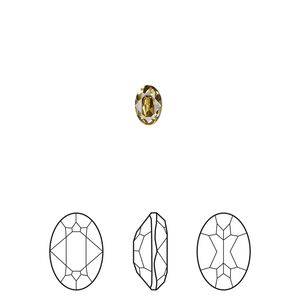 Fancy stone 1pkg360 dark jonquil foil back, Swarovski&reg; ReCreated&trade; 6x4mm oval 4120