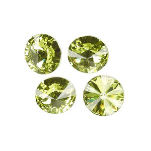 Chaton 48pk citrus green foil back, Crystal Passions&reg; 12mm rivoli 1122