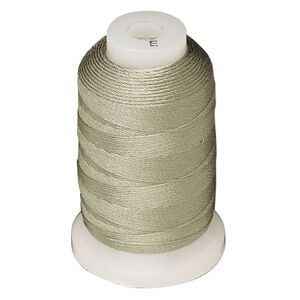 Thread, Purely Silk&trade;, dark green, size E. Sold per 200-yard spool.