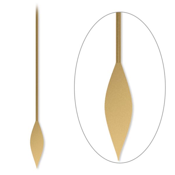 Paddle pin 1pkg100 gold-plated, 2 inch / spear, 22 gauge brass antique image number 0