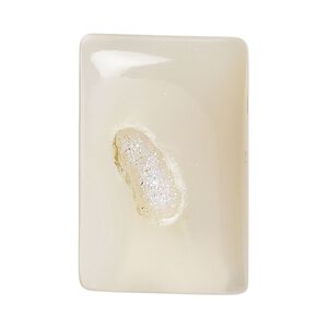 Druzy agate 1pkg1, hand-cut non-calibrated dichroic rectangle cab 35x23mm-39x26mm