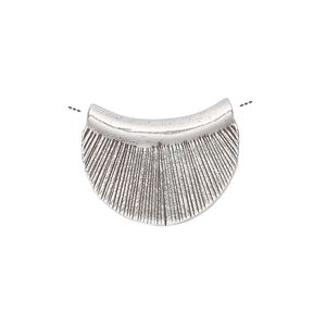 Bead 1pkg1 sterling silver, 21x16mm crescent / textured, antiqued Hill Tribes