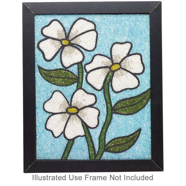 Sabrina Frey Bead Mosaic&trade; Starter Kit, glass / medium-density fiberboard / glue, pkg/1, multicolored, 8x10 inches with "Flower" design. image number 0