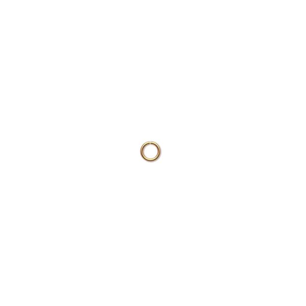 Jump ring 1pkg4 14Kt gold, 3mm round, 24 gauge / 2mm inside diameter image number 0