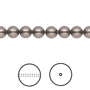 Pearl 500pk brown, Swarovski&reg; 6mm round 5810