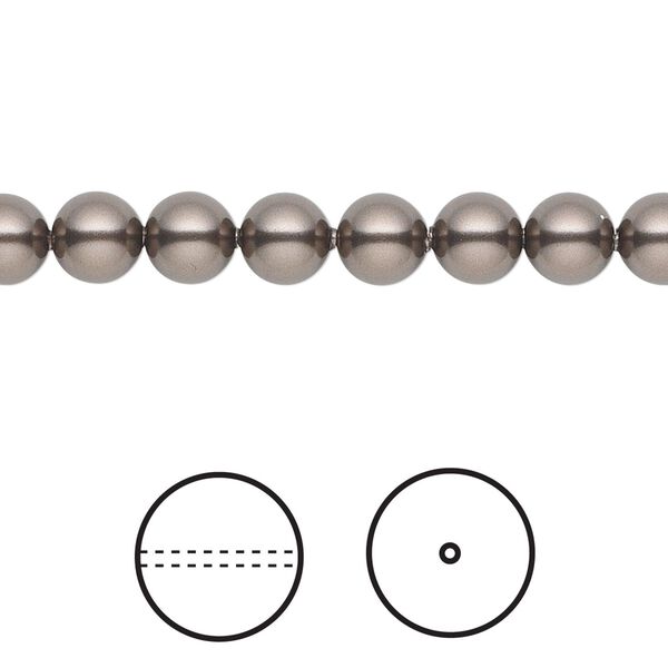 Pearl 500pk brown, Swarovski&reg; 6mm round 5810 image number 0