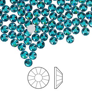 Flat back 1440pk blue zircon foil back, Preciosa Viva 12&reg; Czech crystal rhinestone 3.8-4mm chaton rose round SS16