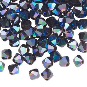 Bead 144pk crystal peacock shadow, Celestial Crystal&reg; 6mm bicone