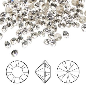 Chaton 144pk crystal foil back, Crystal Passions&reg; 4mm round PP32 1028