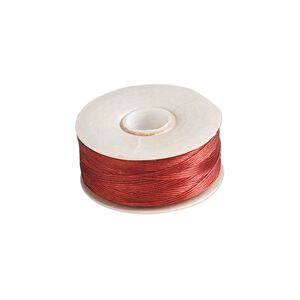 Thread, Nymo&reg;, nylon, red, size D. Sold per 64-yard bobbin.