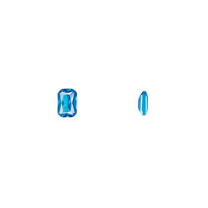 Gem, cubic zirconia, zircon blue, 5x3mm faceted emerald-cut, Mohs hardness 8-1/2. Sold per pkg of 5.