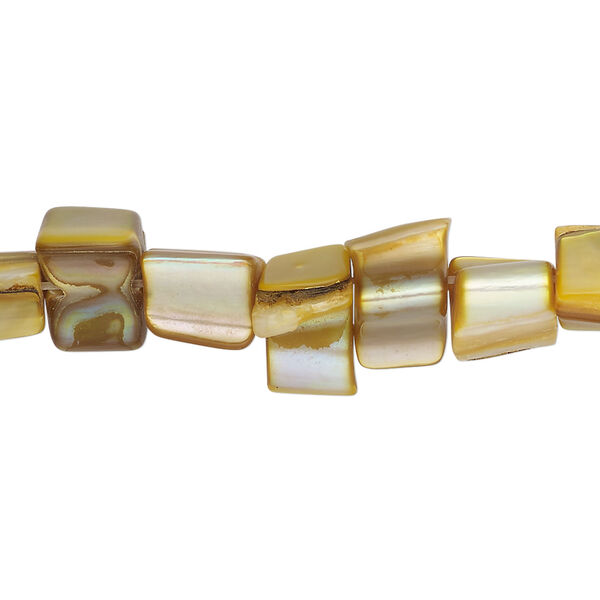 Mother-of-pearl shell 1pkg1, triangle tube bead 15 inch golden rod 6x5mm-15x9mm image number 0