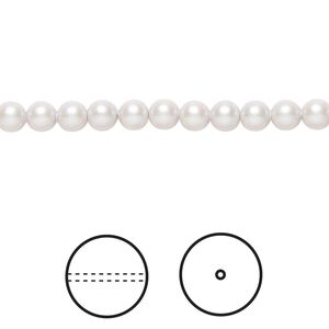 Pearl 100pk iridescent dove grey, Crystal Passions&reg; 4mm round 5810