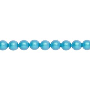 Pearl 100pk iridescent dark turquoise, Crystal Passions&reg; 5mm round 5810