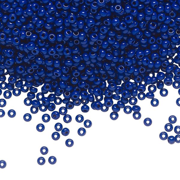 Seed bead, Preciosa Ornela Czech glass, pkg/500g, #11 rocaille, opaque cobalt blue, (33070). image number 0