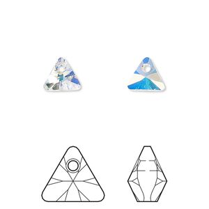 Drop 6pk crystal AB, Crystal Passions&reg; 8mm pendant mini triangle 6628