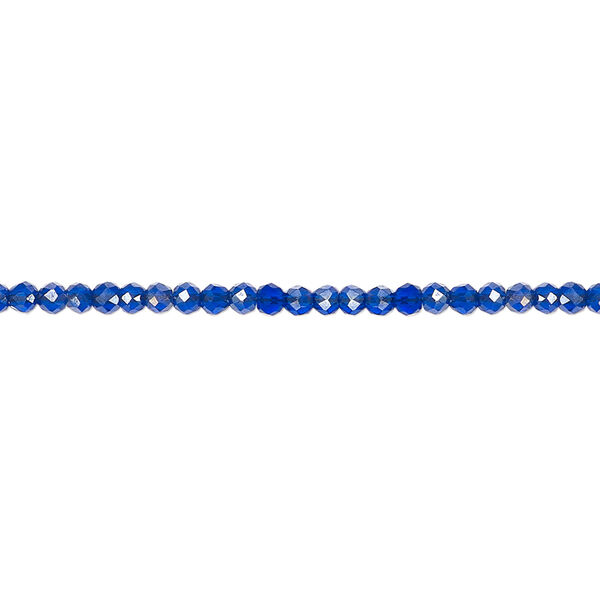 Glass 1pkg1, faceted round bead 14 inch transparent blue AB 2mm image number 0
