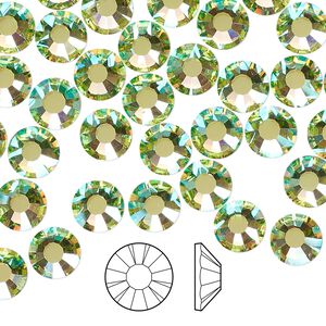 Flat back 144pk limecicle AB foil back, Preciosa MAXIMA Czech crystal rhinestone 7.069-7.272mm chaton rose round SS34