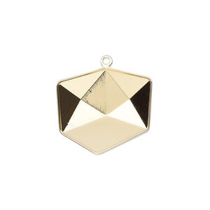 Drop, Almost Instant Jewelry&reg;, gold-plated brass, 20.5x19.5mm with 19mm tilted dice setting (4933/C). Sold individually.