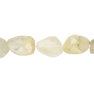 Bead, prehnite (natural), mini to small hand-faceted nugget, Mohs hardness 6 to 6-1/2. Sold per 8-inch strand.