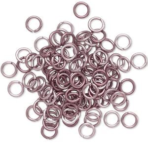 Jump ring 1pkg100 aluminum, 5mm round, 20 gauge / 3.4mm inside diameter / copper patina / antique