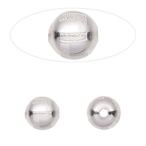 Bead 1pkg1 sterling silver, 10mm round / Greek key / laser-cut
