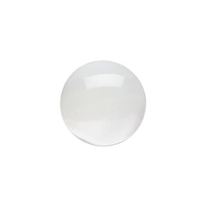 Cabochon, mother-of-pearl shell (bleached), white, 18mm calibrated round. Sold individually.