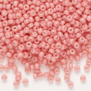 Seed bead, Miyuki, glass, pkg/250g, #8 rocaille, Duracoat&reg; opaque outside dyed lychee (RR-4463).