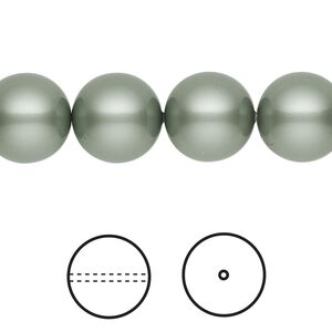 Pearl 100pk powder green, Swarovski&reg; 12mm round 5810