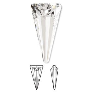 Drop 1pk crystal, Crystal Passions&reg; 28x14mm pendant spike 6480