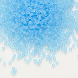 Seed bead, Delica&reg;, glass, pkg/7.5g, #11 round, translucent matte aqua (DB-0747).