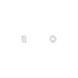 Bead 1pkg4 sterling silver, 4x2.5mm textured rondelle