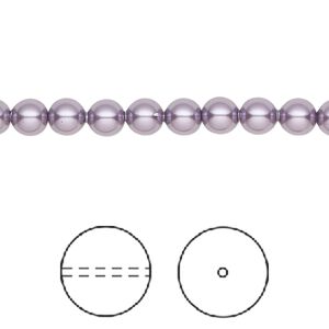 Pearl 100pk light amethyst pearl, Crystal Passions&reg; 5mm round 5810
