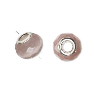 Bead, Dione&reg;, cat's eye glass (fiber optic glass) and silver-plated brass grommets, purple, 13x10mm-14x10mm faceted rondelle. Sold per pkg of 4.