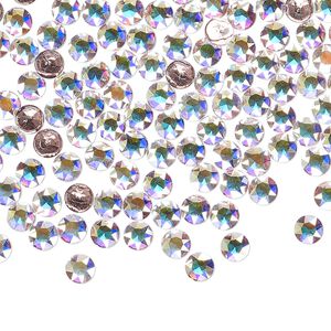Round stone 1440pk crystal AB foil back, Swarovski&reg; hotfix PP31 light round 1098