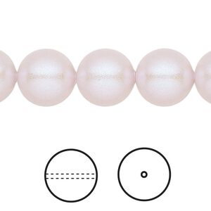 Pearl 100pk iridescent dreamy rose, Swarovski&reg; 12mm round 5810