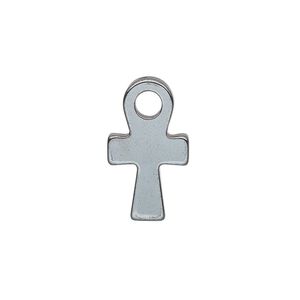 Hemalyke&trade; 1pkg4, double-sided ankh drop 21x12mm