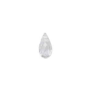Quartz crystal 1pkg2, hand-cut top-drilled faceted briolette bead natural 12x6mm