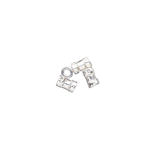 Crimp 1pkg4 sterling silver, 6x3mm round tube / 1.8mm inside diameter image number 0