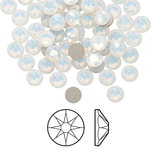 Flat back 1440pk white opal foil back, Swarovski&reg; 4.6-4.8mm rose round SS20 2088 image number 0