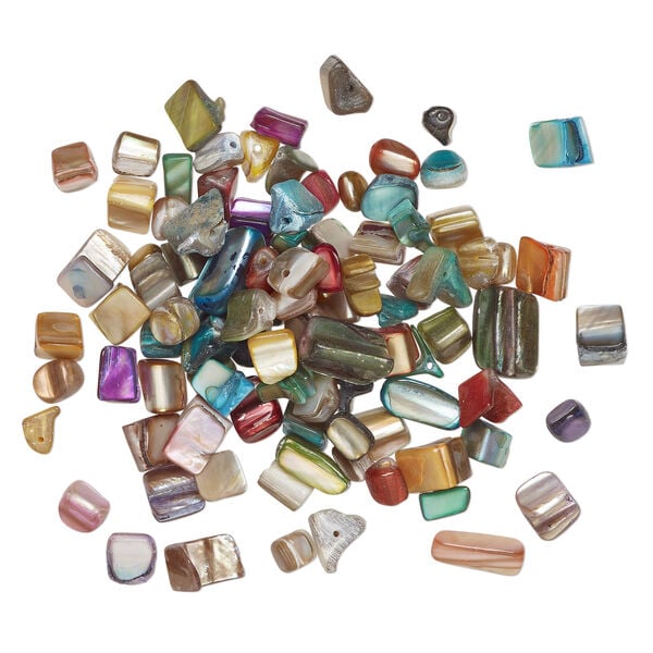 Mother-of-pearl shell 1pkg2oz, mixed shapes bead, mix mixed colors 5x5mm-14x12mm image number 1