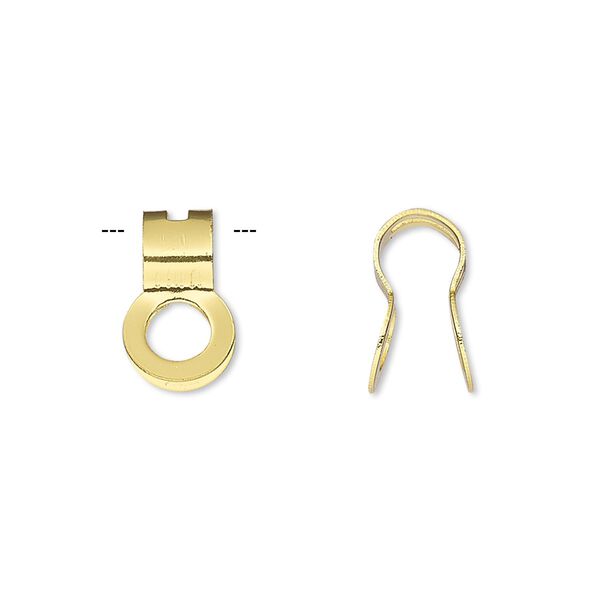 Ball chain connector 1pkg10 gold-finished, 13x8mm / fits 4.5mm ball, steel image number 0