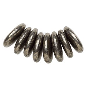 Pyrite 1pkg8, teardrop drop 25x18mm