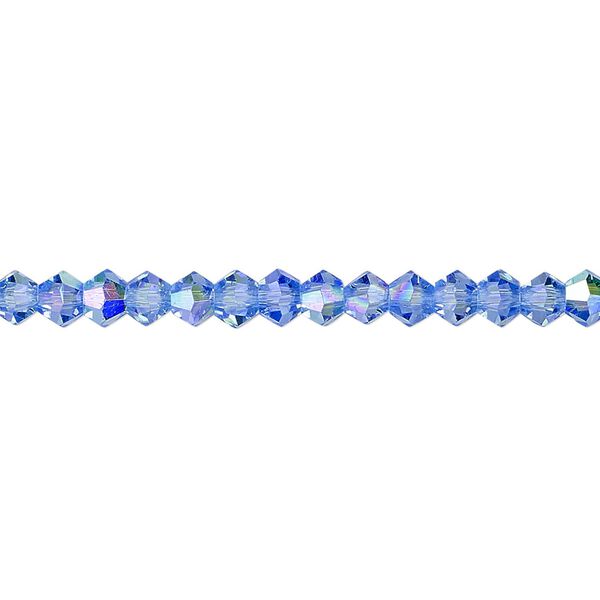 Bead 1pk transparent light blue AB, Celestial Crystal&reg; 4mm bicone 15.5-16 inch image number 0