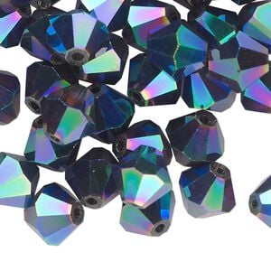 Bead 48pk crystal peacock shadow, Celestial Crystal&reg; 10mm bicone