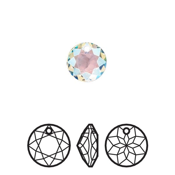 Drop 48pk crystal shimmer, Swarovski&reg; 10mm pendant classic cut 6430 image number 0