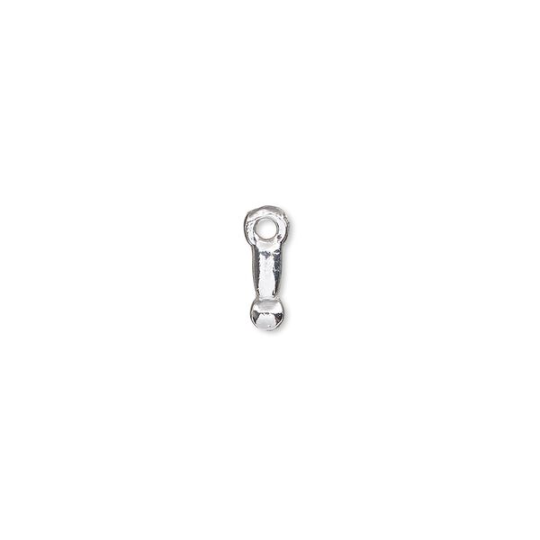 Charm, silver-finished "pewter" (zinc-based alloy), 7.5x3mm exclamation mark. Sold per pkg of 2. image number 0