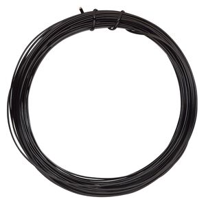 Wire, ParaWire&trade;, black enamel copper, half-round, 18 gauge. Sold per 7-yard section.