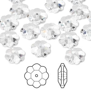 Margarita flower 12pk crystal, Crystal Passions&reg; 10x3.5mm 3700