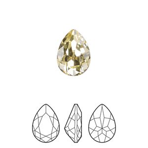 Fancy stone 1pkg144 jonquil foil back, Preciosa MAXIMA Czech crystal rhinestone 14x10mm pear